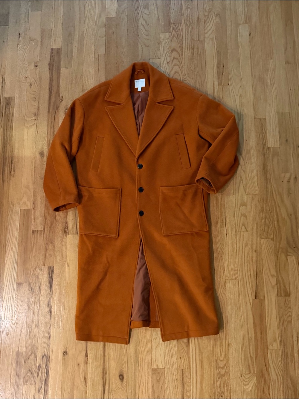 ASOS Men's Rust Orange Single-Breasted Long Coat